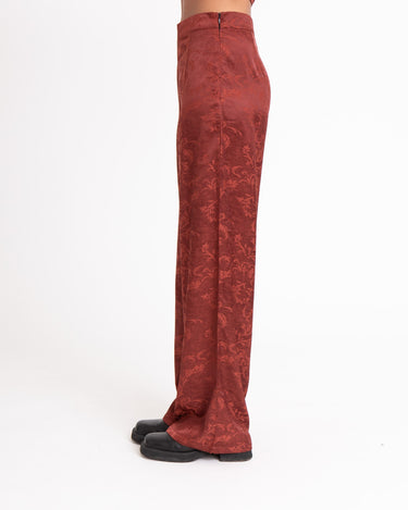 TILTIL Manouk Satin Pants Scarlet Red Print - Things I Like Things I Love