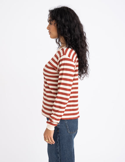 TILTIL Many Stripe Longsleeve Rust Beige One Size - Things I Like Things I Love