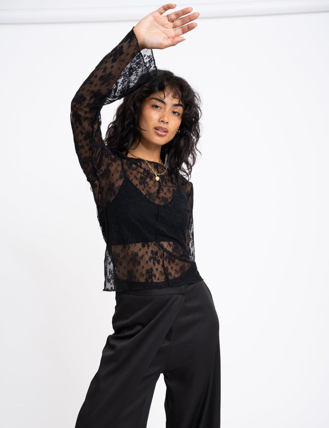 TILTIL Mara Lace Longsleeve Black - Things I Like Things I Love