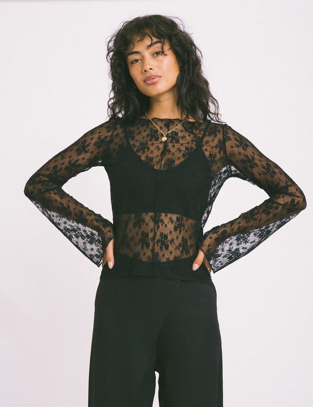 TILTIL Mara Lace Longsleeve Black - Things I Like Things I Love