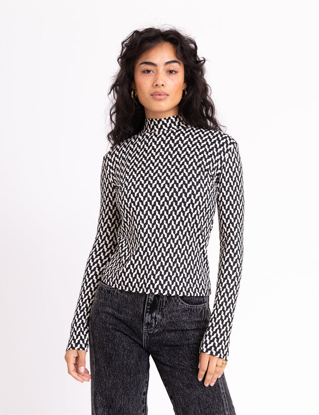 TILTIL Maya Longsleeve Print Black White - Things I Like Things I Love