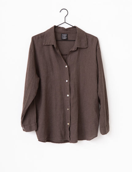 TILTIL Mia Blouse Linen Brown One Size - Things I Like Things I Love