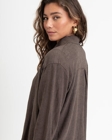 TILTIL Mia Blouse Linen Brown One Size - Things I Like Things I Love