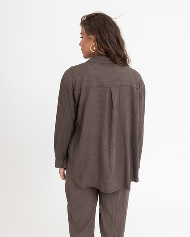 TILTIL Mia Blouse Linen Brown One Size - Things I Like Things I Love