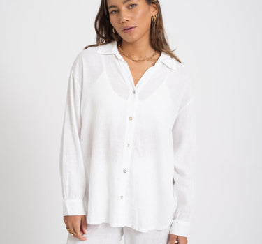 TILTIL Mia Blouse Linen White One Size - Things I Like Things I Love