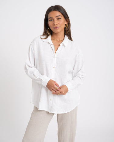 TILTIL Mia Blouse Linen White One Size - Things I Like Things I Love