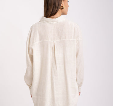 TILTIL Mia Linen Blouse Beige Stripe - Things I Like Things I Love