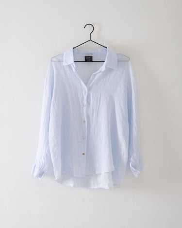 TILTIL Mia Linen Blouse light Blue Stripe One Size - Things I Like Things I Love