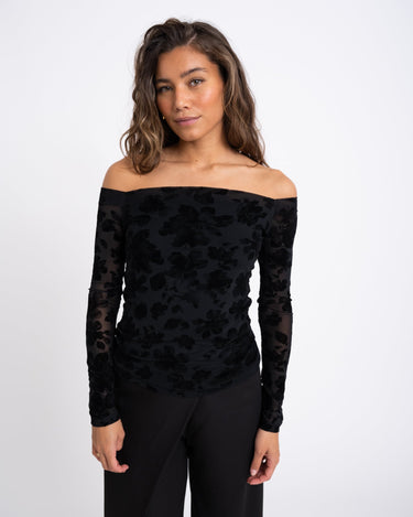 TILTIL Mikey Mesh Flower Longsleeve Black - Things I Like Things I Love