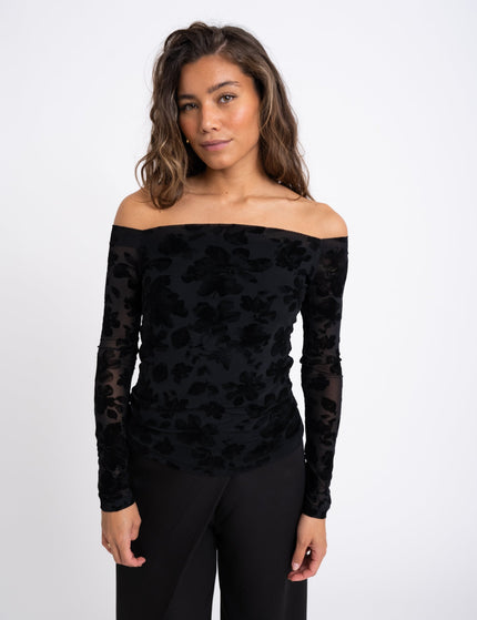 TILTIL Mikey Mesh Flower Longsleeve Black - Things I Like Things I Love