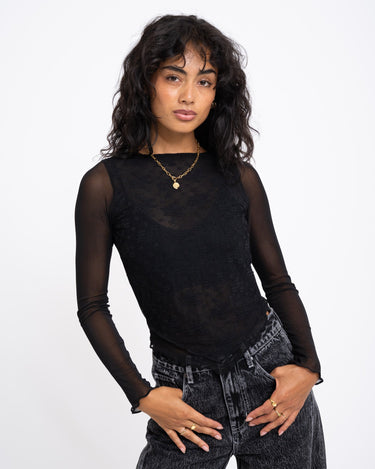 TILTIL Mila Mesh Lace Flower Longsleeve - Things I Like Things I Love