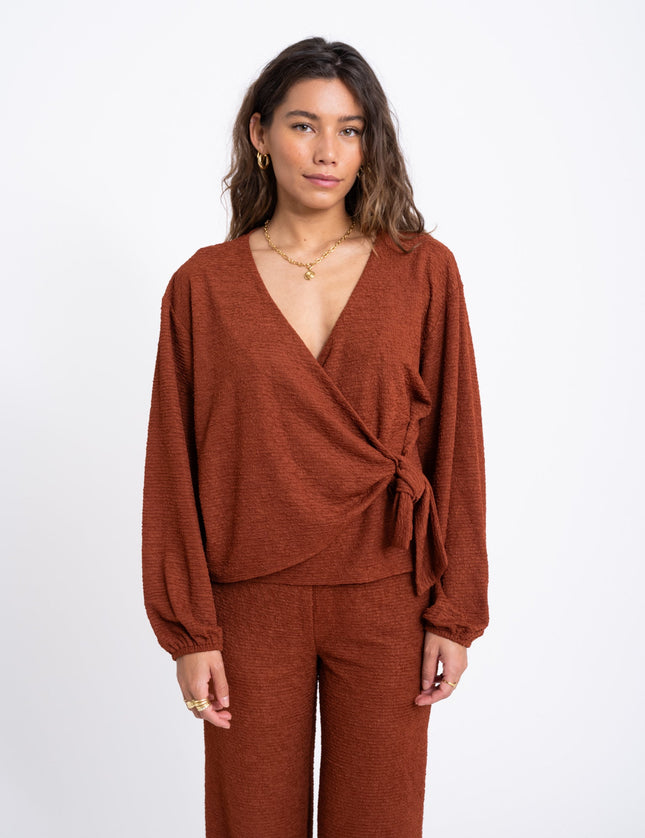 TILTIL Mila Wrap Top Chutney Rust - Things I Like Things I Love