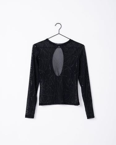 TILTIL Milou Longsleeve Open Back Black Mesh - Things I Like Things I Love