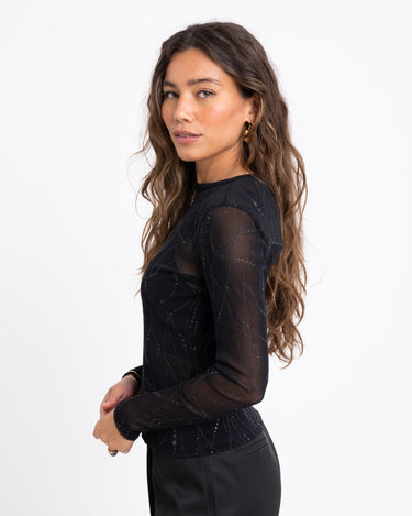 TILTIL Milou Longsleeve Open Back Black Mesh - Things I Like Things I Love