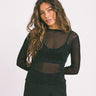 TILTIL Milou Longsleeve Open Back Black Mesh - Things I Like Things I Love