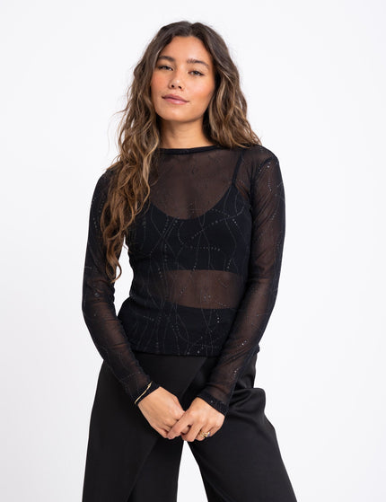 TILTIL Milou Longsleeve Open Back Black Mesh - Things I Like Things I Love