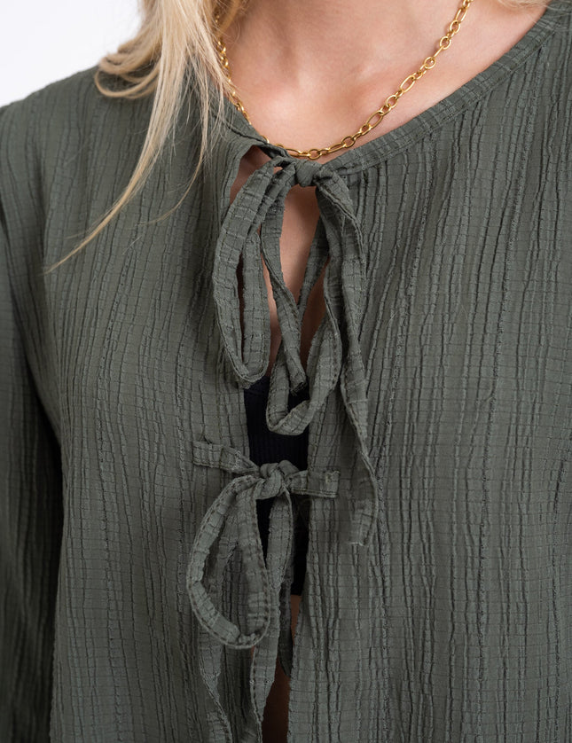 TILTIL Miriam Blouse Tie Army - Things I Like Things I Love