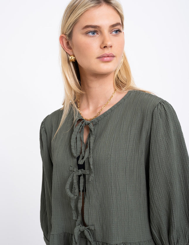 TILTIL Miriam Blouse Tie Army - Things I Like Things I Love