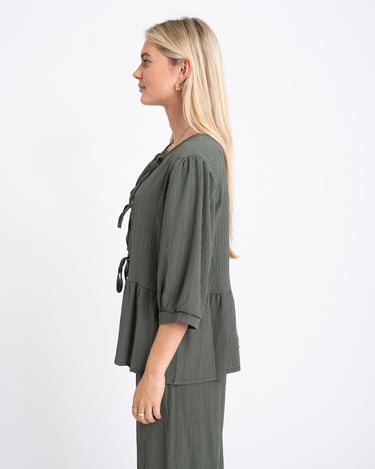 TILTIL Miriam Blouse Tie Army - Things I Like Things I Love