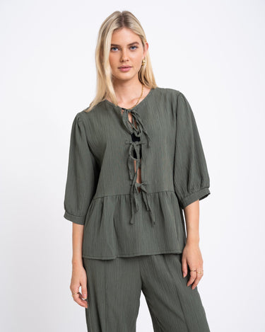 TILTIL Miriam Blouse Tie Army - Things I Like Things I Love