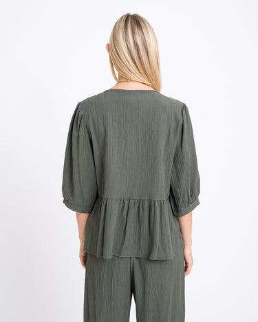 TILTIL Miriam Blouse Tie Army - Things I Like Things I Love