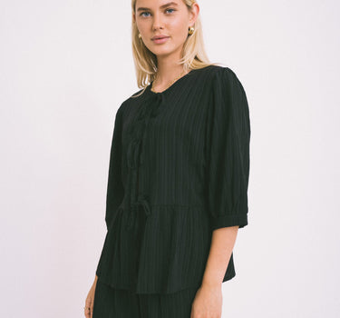 TILTIL Miriam Blouse Tie Black - Things I Like Things I Love