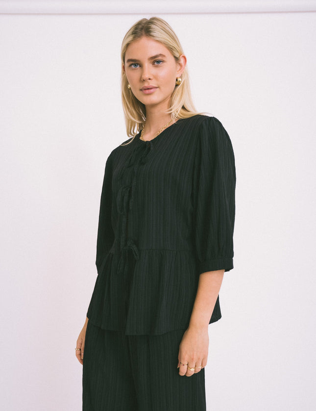 TILTIL Miriam Blouse Tie Black - Things I Like Things I Love