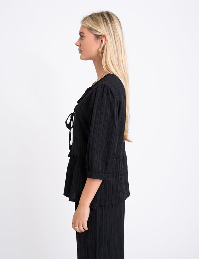 TILTIL Miriam Blouse Tie Black - Things I Like Things I Love