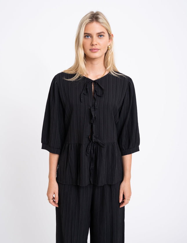 TILTIL Miriam Blouse Tie Black - Things I Like Things I Love