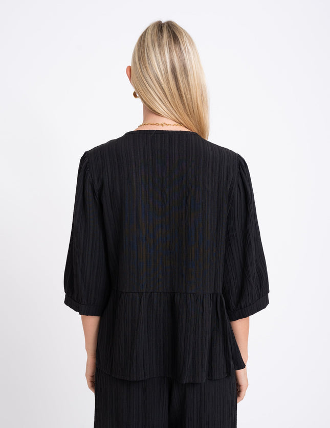 TILTIL Miriam Blouse Tie Black - Things I Like Things I Love