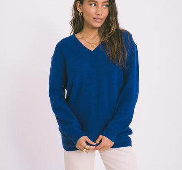 TILTIL Mommo V - neck Knit Cobalt - Things I Like Things I Love