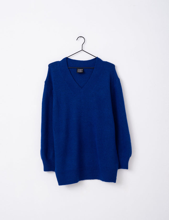 TILTIL Mommo V - neck Knit Cobalt - Things I Like Things I Love