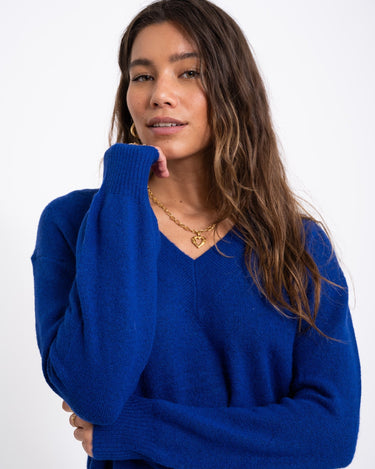 TILTIL Mommo V - neck Knit Cobalt - Things I Like Things I Love