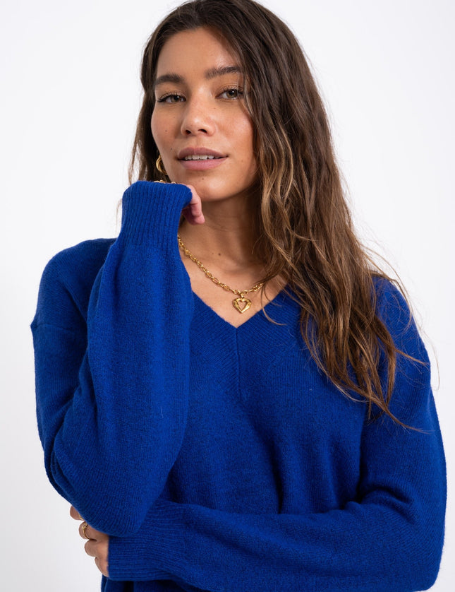 TILTIL Mommo V - neck Knit Cobalt - Things I Like Things I Love