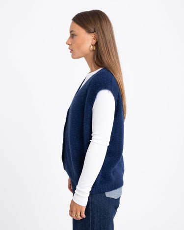 TILTIL Monica Gilet Melange Blue One Size - Things I Like Things I Love