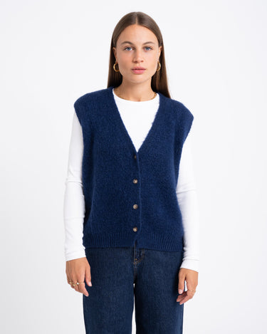 TILTIL Monica Gilet Melange Blue One Size - Things I Like Things I Love