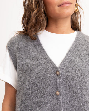 TILTIL Monica Gilet Melange Grey One Size - Things I Like Things I Love