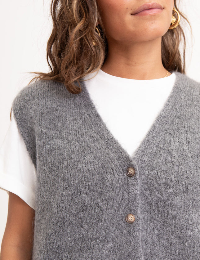 TILTIL Monica Gilet Melange Grey One Size - Things I Like Things I Love