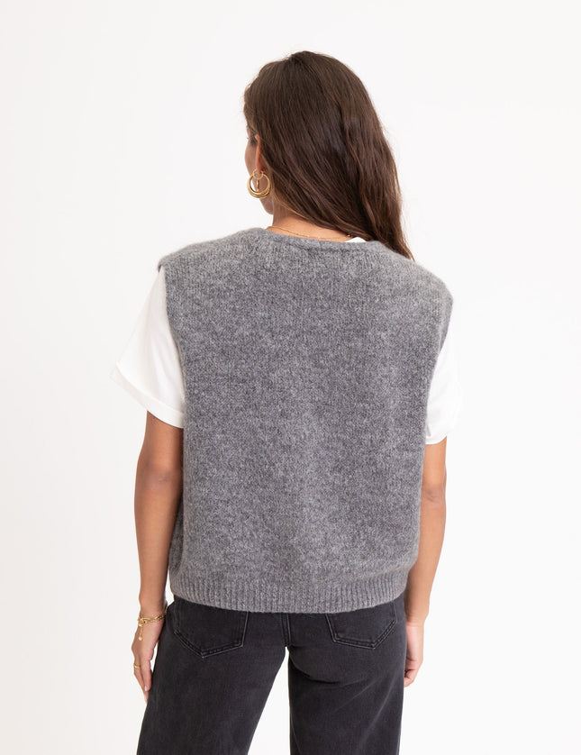 TILTIL Monica Gilet Melange Grey One Size - Things I Like Things I Love