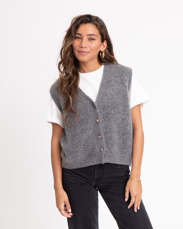 TILTIL Monica Gilet Melange Grey One Size - Things I Like Things I Love