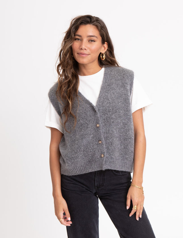 TILTIL Monica Gilet Melange Grey One Size - Things I Like Things I Love