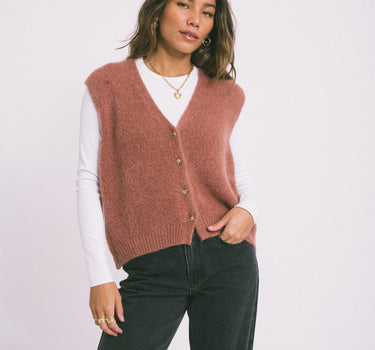 TILTIL Monica Gilet Melange Rose One Size - Things I Like Things I Love