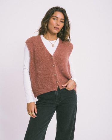 TILTIL Monica Gilet Melange Rose One Size - Things I Like Things I Love