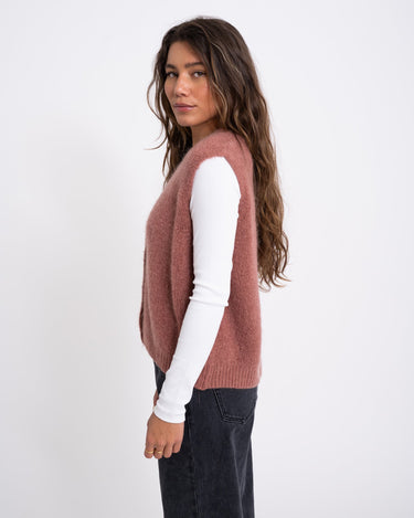 TILTIL Monica Gilet Melange Rose One Size - Things I Like Things I Love