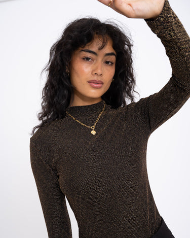 TILTIL Naima High Neck Top Black Gold - Things I Like Things I Love