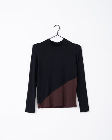 TILTIL Nela High Neck Longsleeve Black Brown - Things I Like Things I Love