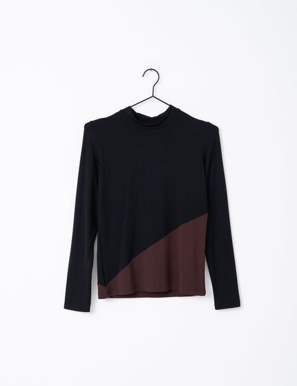 TILTIL Nela High Neck Longsleeve Black Brown - Things I Like Things I Love