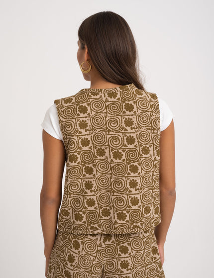 TILTIL Nikkie Gilet Mustard Print - Things I Like Things I Love