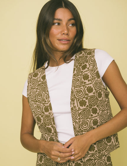 TILTIL Nikkie Gilet Mustard Print - Things I Like Things I Love