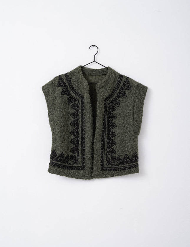 TILTIL Nomi Gilet Green Embroidery - Things I Like Things I Love